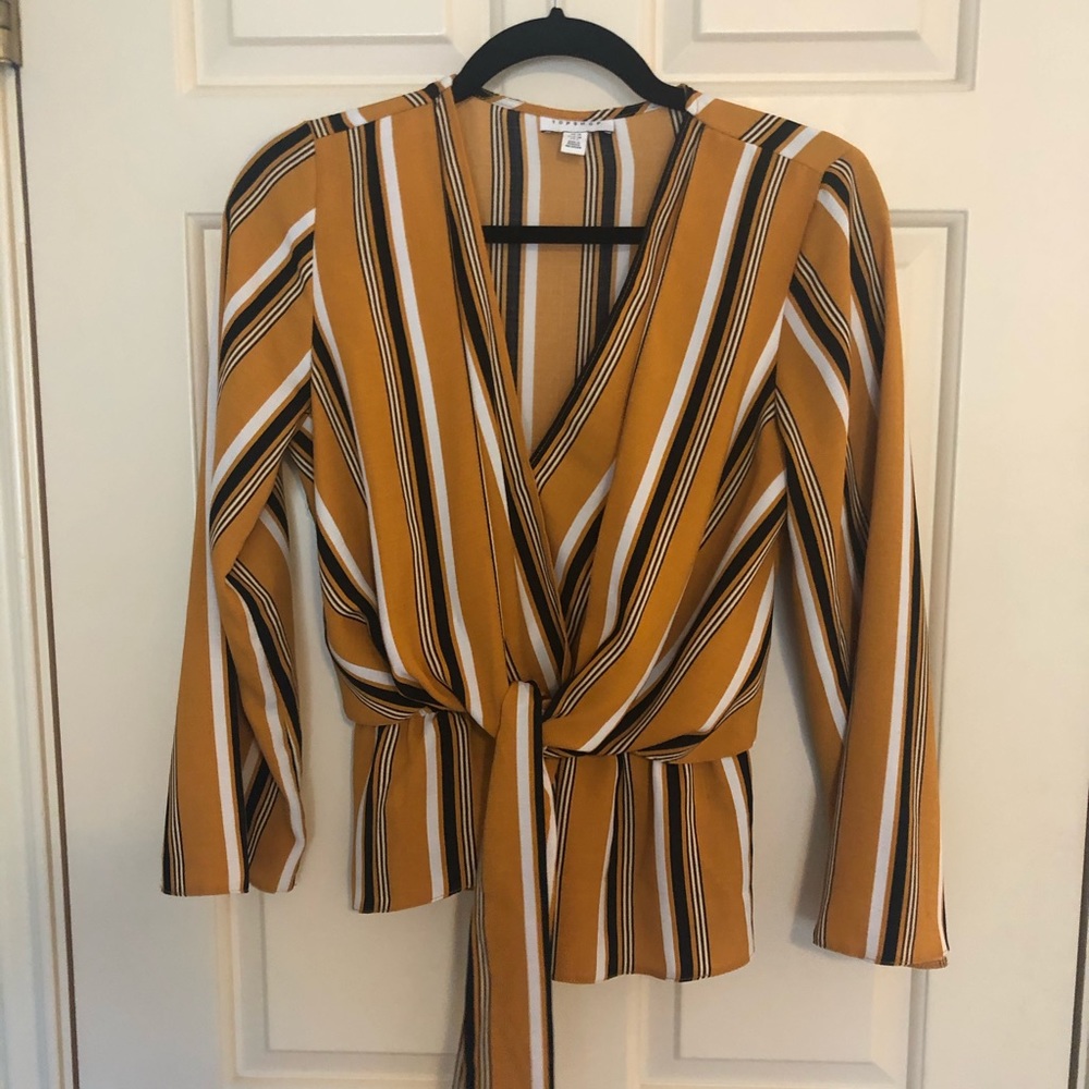 TopShop Long Sleeve Striped Top